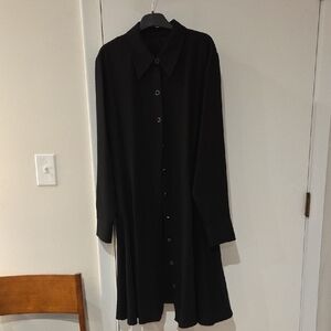 Lafayette Black Crepe Shirt Dress, M/L